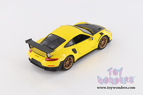 Showcasts Collectibles - Porsche 911 GT2 RS Hardtop (2018, 1/24 scale diecast model car, Yellow/Black) 34523