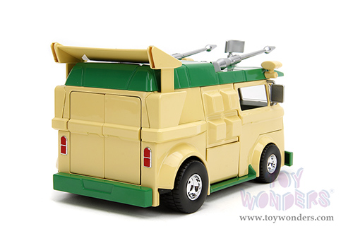Jada Toys - Hollywood Rides | Party Wagon with Donatello Diecast Figure "Teenage Mutant Ninja Turtles" (1/24, diecast model car, Green/Beige) 34529