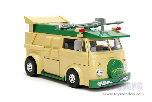 Jada Toys - Hollywood Rides | Party Wagon with Donatello Diecast Figure "Teenage Mutant Ninja Turtles" (1/24, diecast model car, Green/Beige) 34529