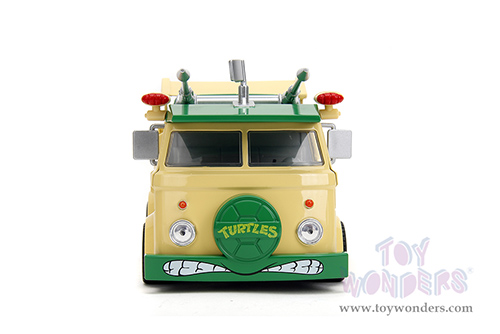 Jada Toys - Hollywood Rides | Party Wagon with Donatello Diecast Figure "Teenage Mutant Ninja Turtles" (1/24, diecast model car, Green/Beige) 34529