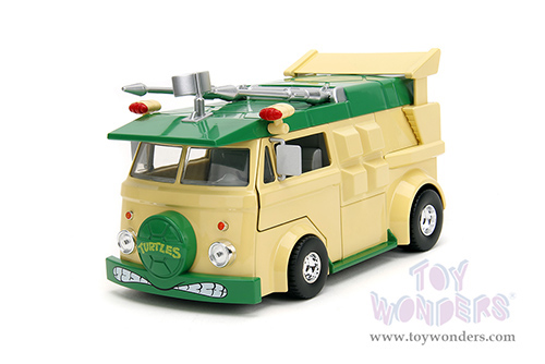 Jada Toys - Hollywood Rides | Party Wagon with Donatello Diecast Figure "Teenage Mutant Ninja Turtles" (1/24, diecast model car, Green/Beige) 34529