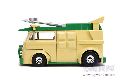 Jada Toys - Hollywood Rides | Party Wagon with Donatello Diecast Figure "Teenage Mutant Ninja Turtles" (1/24, diecast model car, Green/Beige) 34529