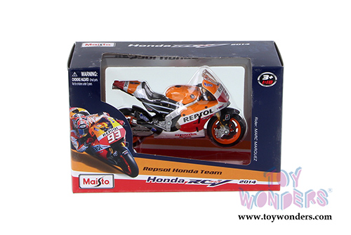 Maisto - MotoGP | Repsol Honda Team RC213V #26 and #93 Motorcycles (2014, 1/18 scale diecast model car, Orange) 34587