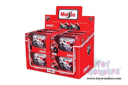 Maisto - MotoGP | Ducati Corse Team #04 and #29 Motorcycles (2015, 1/18 scale diecast model car, Red) 34588