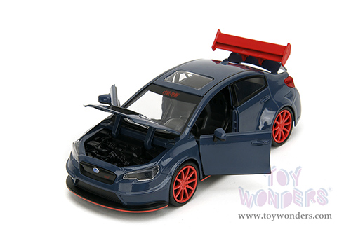 Jada Toys - Hollywood Rides | Subaru WRX STI Widebody with Yuji Itadori Diecast Figure "Jujutsu Kaisen" (2016, 1/24, diecast model car, Dark Blue) 34714