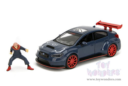 Jada Toys - Hollywood Rides | Subaru WRX STI Widebody with Yuji Itadori Diecast Figure "Jujutsu Kaisen" (2016, 1/24, diecast model car, Dark Blue) 34714