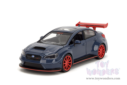 Jada Toys - Hollywood Rides | Subaru WRX STI Widebody with Yuji Itadori Diecast Figure "Jujutsu Kaisen" (2016, 1/24, diecast model car, Dark Blue) 34714