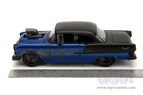 Jada Toys Bigtime Muscle - Chevrolet&reg; Bel Air&reg; Hardtop (1955, 1/24 scale diecast model car, Blue/Black) 34721