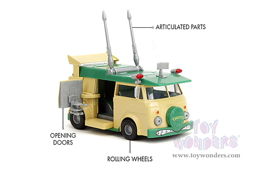 Jada Toys - Hollywood Rides | Party Wagon "Teenage Mutant Ninja Turtles" (1/32, diecast model car, Green/Beige) 34723