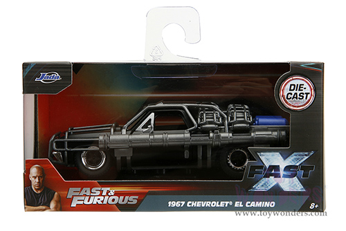 Jada Toys Fast & Furious - Chevrolet® El Camino™ Caged version with Cannons "Fast X" (1967, 1/32 scale diecast model car, Matte Black) 34733