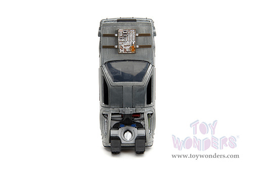 Jada Toys - Hollywood Rides | DeLorean DMC (Time Machine) Train Wheel Version "Back to the Future Part III" (1990) Movie (1/32 scale diecast model car, Brush Metal) 34786