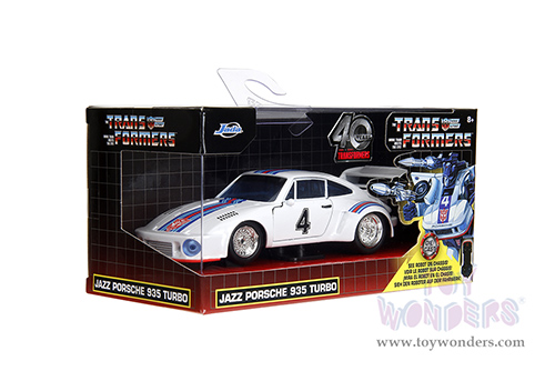 Jada Toys - Hollywood Rides | TRANSFORMERS Porsche 935 Turbo #4 "Jazz" (1/32, diecast model car, White) 34793