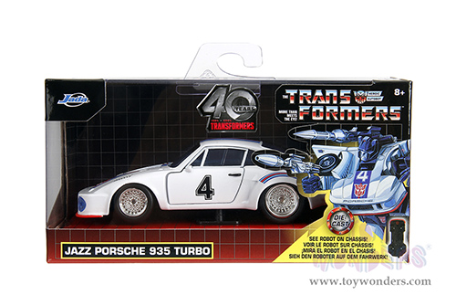 Jada Toys - Hollywood Rides | TRANSFORMERS Porsche 935 Turbo #4 "Jazz" (1/32, diecast model car, White) 34793