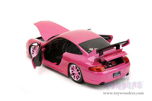 Jada Toys Pink Slips - Porsche 911 GT3 RS with Display Base (1/24 scale diecast model car, Candy Hot Pink) 34847