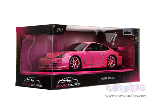 Jada Toys Pink Slips - Porsche 911 GT3 RS with Display Base (1/24 scale diecast model car, Candy Hot Pink) 34847