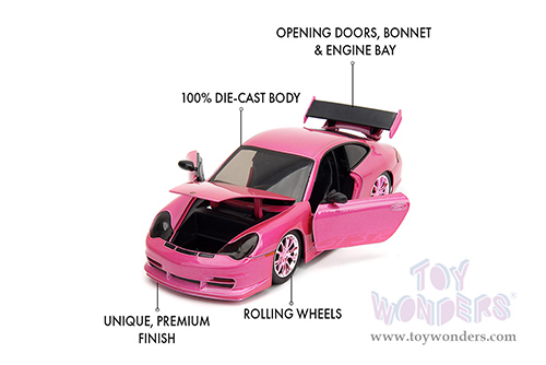Jada Toys Pink Slips - Porsche 911 GT3 RS with Display Base (1/24 scale diecast model car, Candy Hot Pink) 34847
