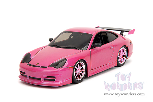 Jada Toys Pink Slips - Porsche 911 GT3 RS with Display Base (1/24 scale diecast model car, Candy Hot Pink) 34847