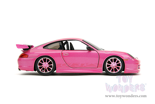 Jada Toys Pink Slips - Porsche 911 GT3 RS with Display Base (1/24 scale diecast model car, Candy Hot Pink) 34847