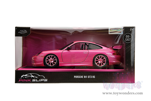 Jada Toys Pink Slips - Porsche 911 GT3 RS with Display Base (1/24 scale diecast model car, Candy Hot Pink) 34847