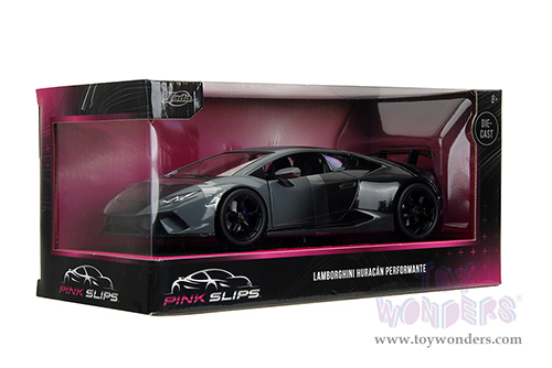 Jada Toys Pink Slips - Lamborghini Huracán Perfomante with Display Base (1/24 scale diecast model car, Gray-Black Gradient) 34895