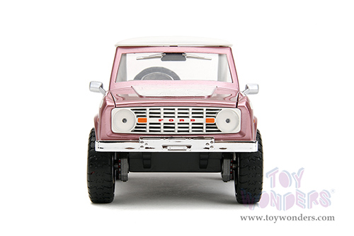 Jada Toys Pink Slips - Ford Bronco with Display Base (1973, 1/24 scale diecast model car, Pink) 34896