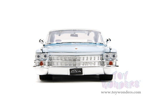 Jada Toys Pink Slips - Cadillac&reg; with Display Base (1963, 1/24 scale diecast model car, Blue-White Gradient) 34897