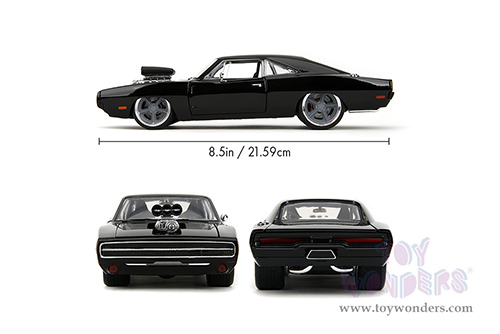 Jada Toys Fast & Furious - Dom's Dodge Charger R/T "Fast X" (1970, 1/24 scale diecast model car, Glossy Black) 34918