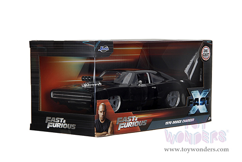 Jada Toys Fast & Furious - Dom's Dodge Charger R/T "Fast X" (1970, 1/24 scale diecast model car, Glossy Black) 34918