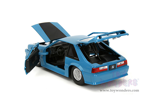 Jada Toys Fast & Furious - Jakob's Ford Mustang "Fast X" (1989, 1/24 scale diecast model car, Blue/Black hood) 34922