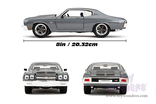 Jada Toys Fast & Furious - Chevrolet® Chevelle™ SS™ "Fast X" (1970, 1/24 scale diecast model car, Gray/Black stripes) 34923