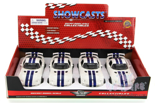 Showcasts Collectibles - Dodge Viper GT2 Hard Top (1/24 scale diecast model car, White with blue) 34945
