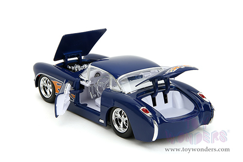 Jada Toys Bigtime Muscle - Chevrolet® Corvette® Hardtop (1957, 1/24 scale diecast model car, Blue/w Flames) 35031