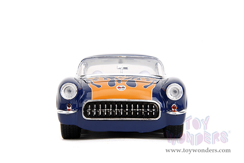 Jada Toys Bigtime Muscle - Chevrolet® Corvette® Hardtop (1957, 1/24 scale diecast model car, Blue/w Flames) 35031