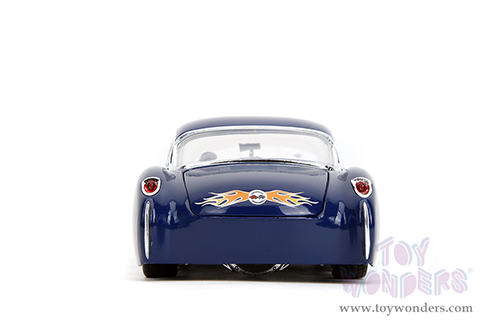 Jada Toys Bigtime Muscle - Chevrolet® Corvette® Hardtop (1957, 1/24 scale diecast model car, Blue/w Flames) 35031