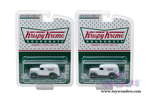 Greenlight - Blue Collar Collection Series 3 | Chevrolet&reg; Panel Truck Krispy Kreme Doughnuts (1939, 1/64 scale diecast model car, White/Green) 35080B/48
