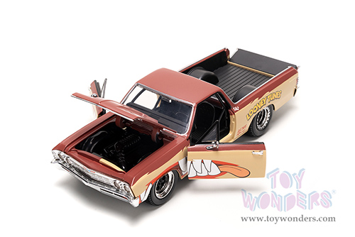 Jada Toys Hollywood Rides | Looney Tunes™ Chevrolet® El Camino with Tasmanian Devil Diecast Figure (1967, 1/24, diecast model car, Brown/Beige) 35130/4