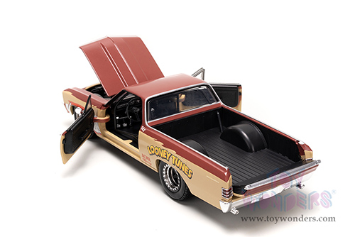 Jada Toys Hollywood Rides | Looney Tunes™ Chevrolet® El Camino with Tasmanian Devil Diecast Figure (1967, 1/24, diecast model car, Brown/Beige) 35130/4