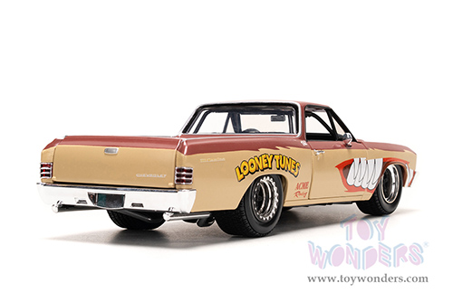 Jada Toys Hollywood Rides | Looney Tunes™ Chevrolet® El Camino with Tasmanian Devil Diecast Figure (1967, 1/24, diecast model car, Brown/Beige) 35130/4