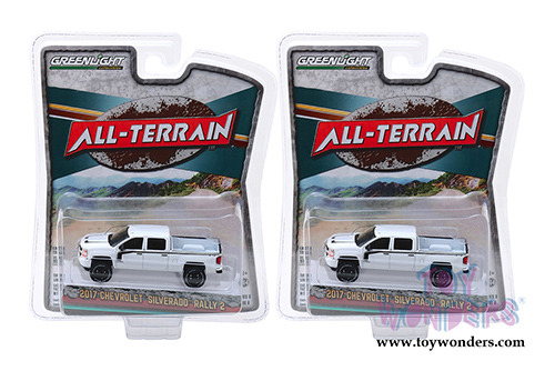 Greenlight - All Terrain Series 8 | Chevrolet&reg; Silverado&trade; Rally 2 Pickup Truck (2017, 1/64 scale diecast model car, White) 35130E/48