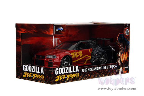 Jada Toys - Hollywood Rides | Nissan Skyline GT-R (34) RHD "Godzilla vs. Destoroyah" (2002, 1/24, diecast model car, Red/Black) 35133