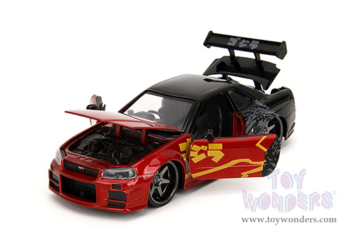 Jada Toys - Hollywood Rides | Nissan Skyline GT-R (34) RHD "Godzilla vs. Destoroyah" (2002, 1/24, diecast model car, Red/Black) 35133