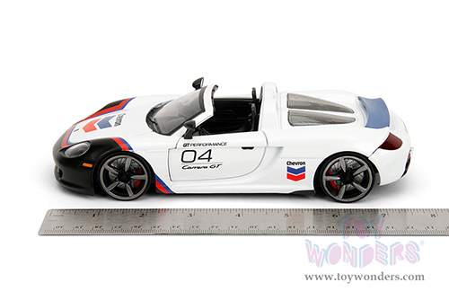 Jada Toys Hyper-Spec - Porsche Carrera GT Convertible #04 "Chevron" (2005, 1/24, diecast model car, White) 35136