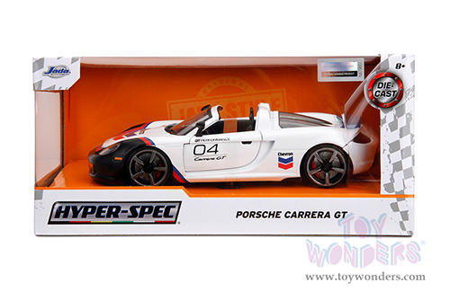 Jada Toys Hyper-Spec - Porsche Carrera GT Convertible #04 "Chevron" (2005, 1/24, diecast model car, White) 35136