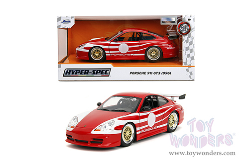 Jada Toys Hyper-Spec - Porsche Carrera 911 GT3 (996.1) (1/24, diecast model car, Red/White stripes) 35137