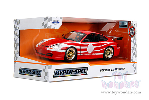 Jada Toys Hyper-Spec - Porsche Carrera 911 GT3 (996.1) (1/24, diecast model car, Red/White stripes) 35137