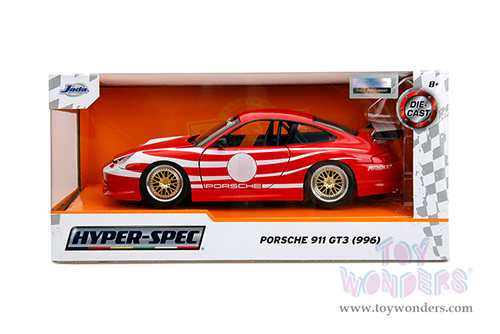 Jada Toys Hyper-Spec - Porsche Carrera 911 GT3 (996.1) (1/24, diecast model car, Red/White stripes) 35137