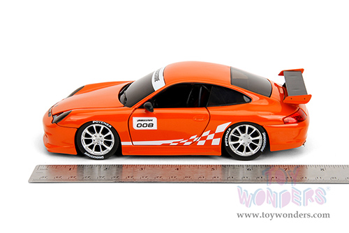 Jada Toys Hyper-Spec - Porsche Carrera 911 GT3 RS (996.2) #008 "Bridgestone" (1/24, diecast model car, Orange) 35138