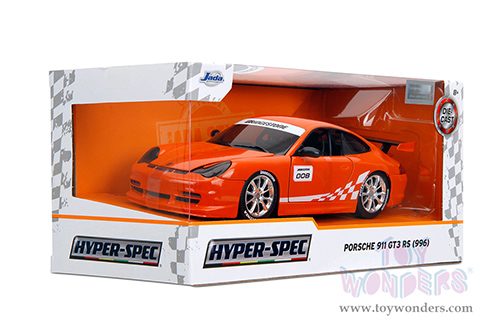 Jada Toys Hyper-Spec - Porsche Carrera 911 GT3 RS (996.2) #008 "Bridgestone" (1/24, diecast model car, Orange) 35138
