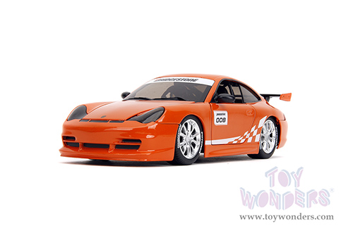 Jada Toys Hyper-Spec - Porsche Carrera 911 GT3 RS (996.2) #008 "Bridgestone" (1/24, diecast model car, Orange) 35138