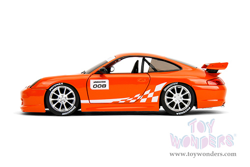Jada Toys Hyper-Spec - Porsche Carrera 911 GT3 RS (996.2) #008 "Bridgestone" (1/24, diecast model car, Orange) 35138